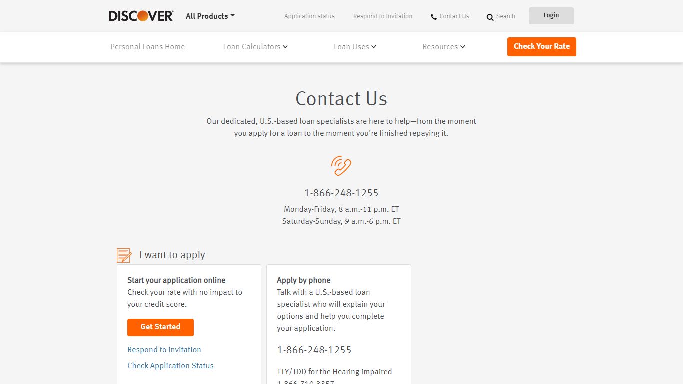 Contact Discover Personal Loans