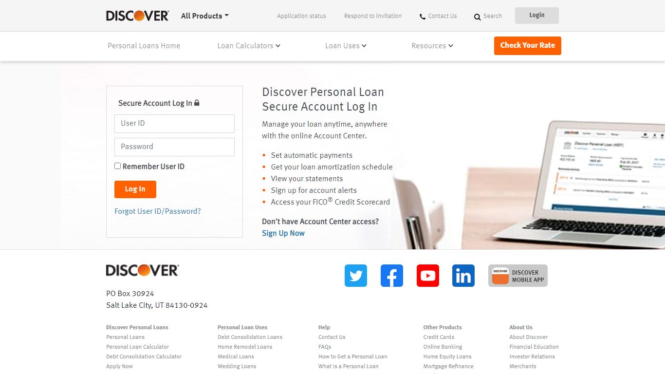 Personal Loans - Secure Account Login | Discover